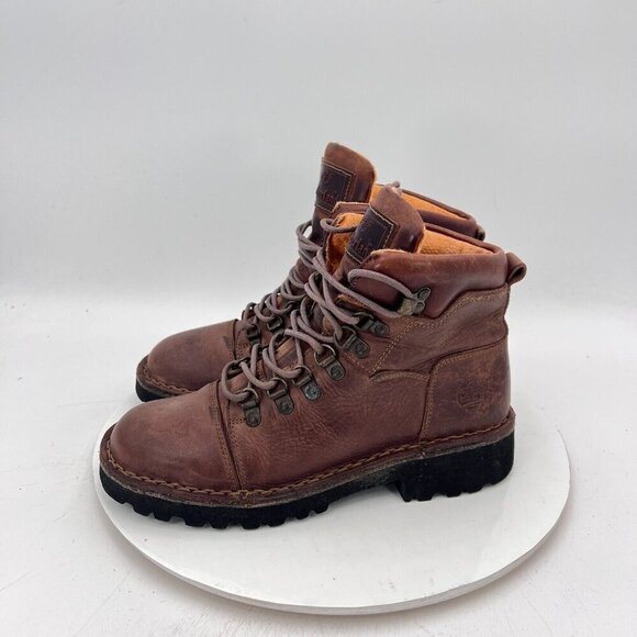 Timberland Men Size 6 Brown Leather Lace Up Hiking Trail Ankle Stomper Boot - Picture 1 of 13